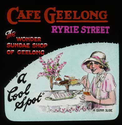 Cinema Advertisement for Cafe Geelong, Ryrie Street, c.1940