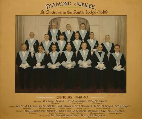 Officers, St. Andrew's in the South Masonic Lodge Diamond Jubilee, 1949 - 1950