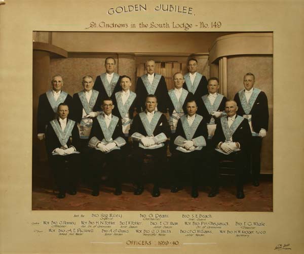 Officers, St. Andrew's in the South Masonic Lodge Golden Jubilee, 1939 - 1940