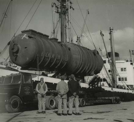 Equipment for construction of Shell Refinery, c.1950
