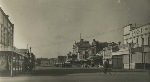 Lt. Malop Street, looking east from Moorabool Street, c.1920