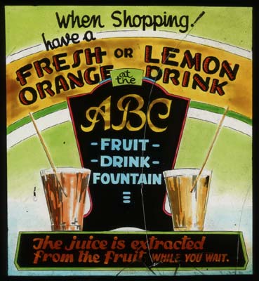 Cinema Advertisement for ABC Cafe, Moorabool Street, c.1940