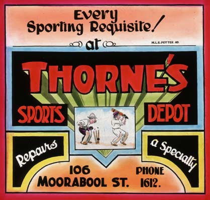 Cinema Advertisement for Thorne's Sports Depot, c.1950