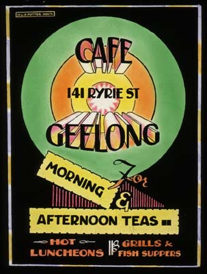 Cinema Advertisement for Cafe Geelong, c.1950