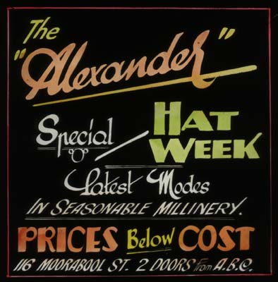 Cinema Advertisement for the 'Alexander' Hat Week, c.1950