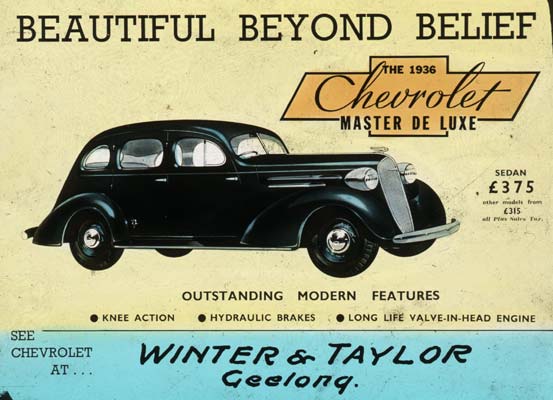Cinema Advertisement for Chevrolet at Winter & Taylor, 1936