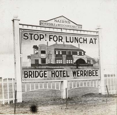 Cinema Advertisement for Bridge Hotel, Werribee, c.1940