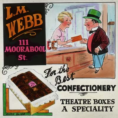 Cinema Advertisement for L. M. Webb, Confectioner, c.1940