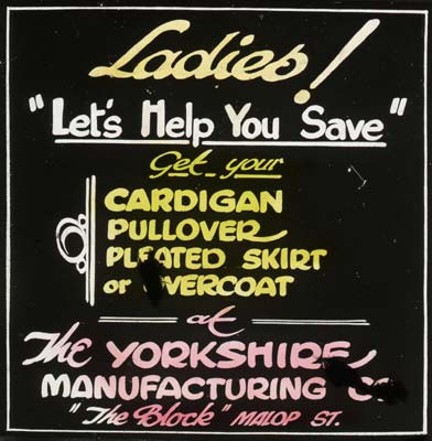 Cinema Advertisement for the Yorkshire Manufacturing Company, c.1940