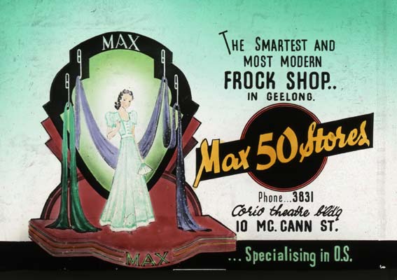 Cinema Advertisement for Max 50 Stores, c.1940