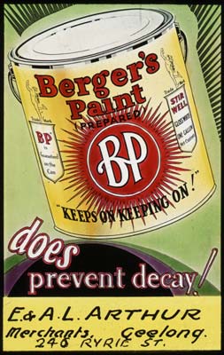 Cinema Advertisement for Berger's Paint at E. & A. L. Arthur, c.1940