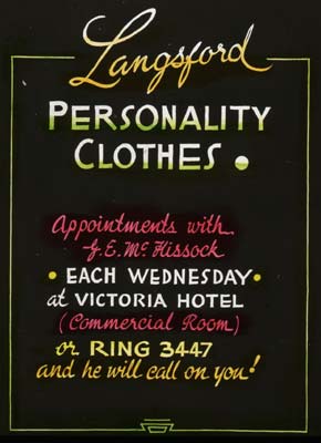 Cinema Advertisement for Langsford Clothing, c.1940