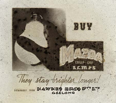 Cinema Advertisement for Mazda Light Globes at Hawkes Bros., c.1940