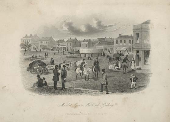 Market Square, North Side, Geelong, c.1857