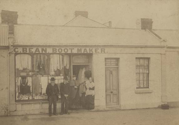 C. Bean, Bootmaker, Myers Street, c.1890