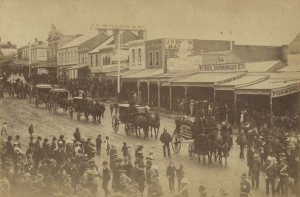 Double Funeral for Artillerymen, Moorabool Street, 1891