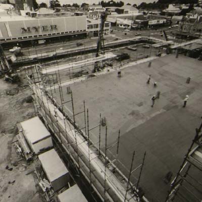 Construction, northeast corner of Market Square, c.1985