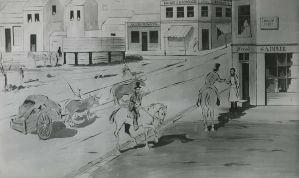Moorabool Street Looking Southeast from Malop Street, c.1850
