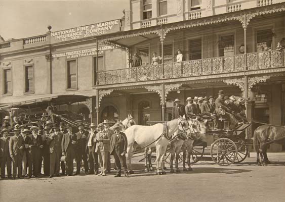 Geelong and Ballarat Councillors at Victoria Hotel, 1907