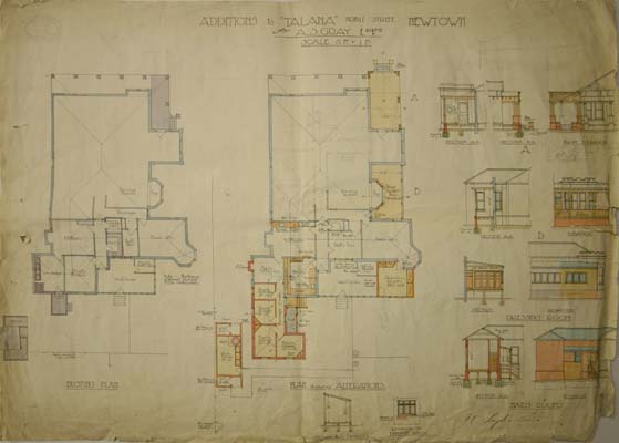 Additions to Talana, Noble Street, Newtown for A. S. Gray Esq., c.1930