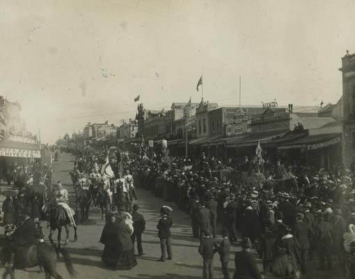 Procession, Moorabool Street, c.1910