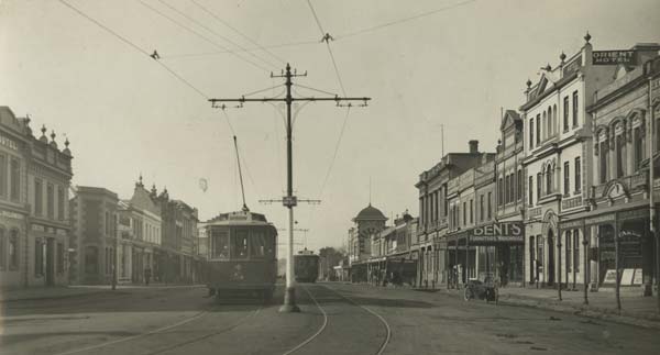 Malop Street Looking East from Gheringhap Street, 1917